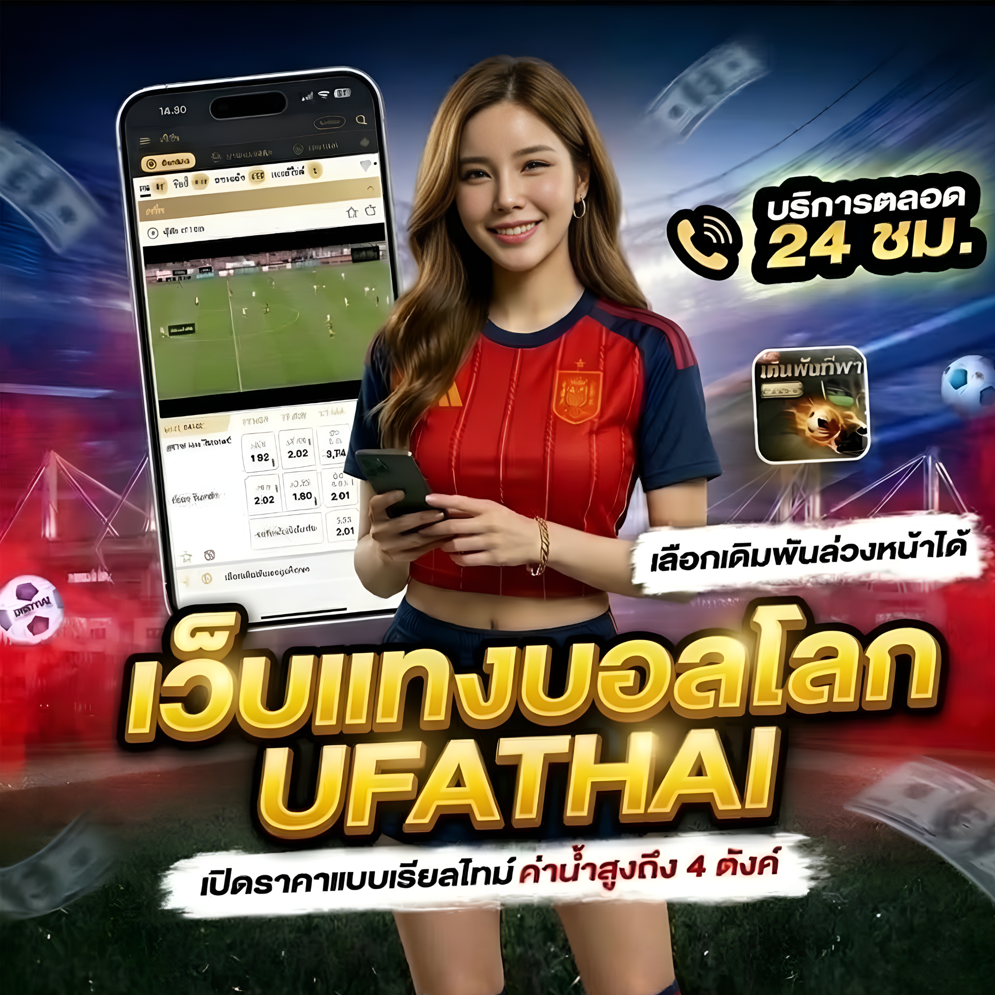 UFATHAI บอลจัดเต็ม ค่าน้ำ 4 ตังค์ แตกหลักแสนถอนได้ทันที เปิดราคาครบทุก